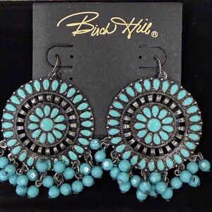 Birch Hill Turquoise Colored Concho Earrings
